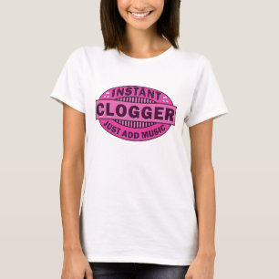 Pink Instant Clogger Clog Dancing Emblem T-Shirt