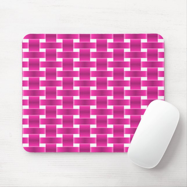 Pink interlocking on mouse pad (With Mouse)