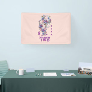 Pink international women's day 2025  banner