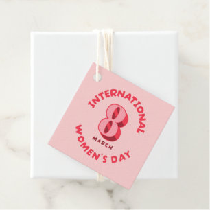 Pink International Women's Day 8th March Favour Tags