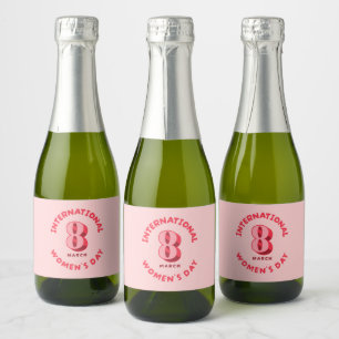 Pink International Women's Day 8th March Sparkling Wine Label