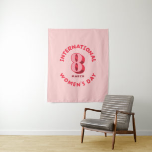 Pink International Women's Day 8th March Tapestry