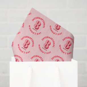 Pink International Women's Day 8th March Tissue Paper