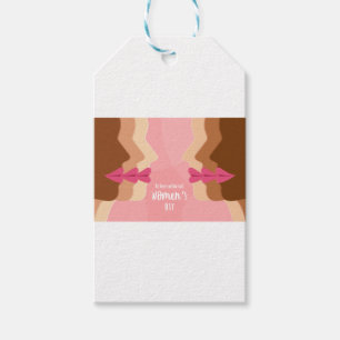 pink international womens day gift tags