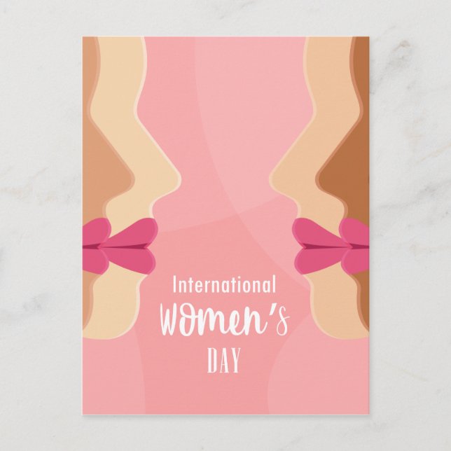 pink international womens day postcard (Front)