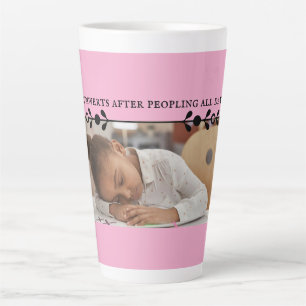 Pink Introvert Meme Latte Mug