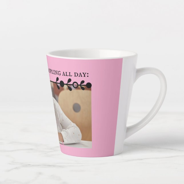 Pink Introvert Meme Latte Mug (Right)