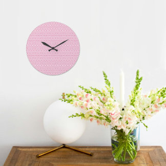 Pink Inverted Triangle Pattern Wall clock