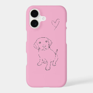 Pink iPhone 17 Case with Cute Labrador Puppy Desig
