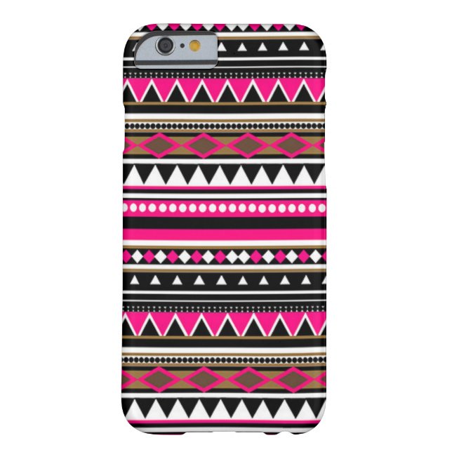 Pink iPhone 6 case - Aztec Pattern (Back)