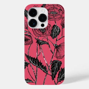Pink iPhone Case with Flowers - Choose Colour