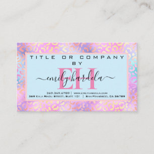 Pink Iredescent Leopard Professional Business Card