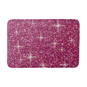 Pink iridescent glitter bath mat
