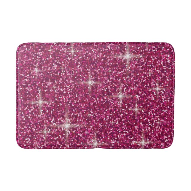 Pink iridescent glitter bath mat (Front)
