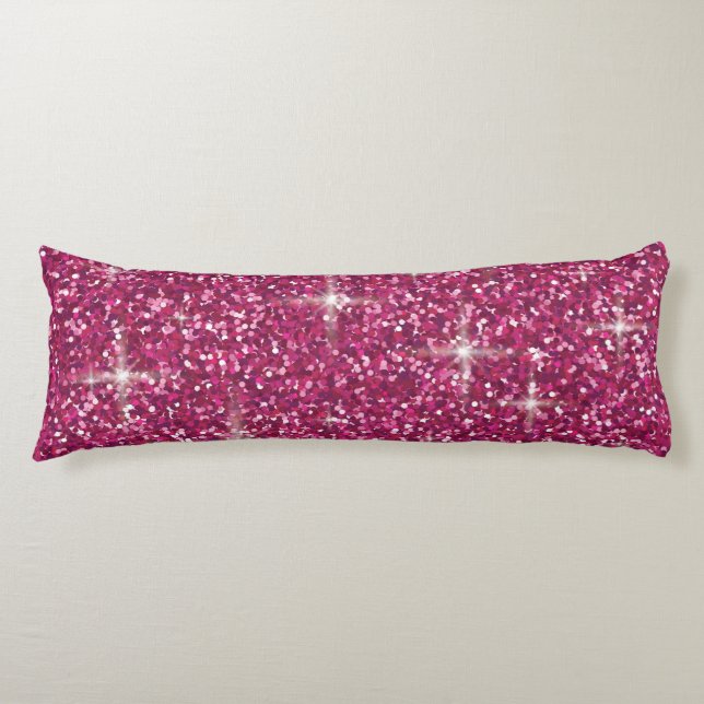 Pink iridescent glitter body cushion (Front)