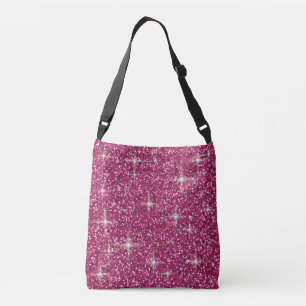 Pink iridescent glitter crossbody bag