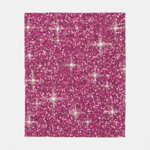 Pink iridescent glitter fleece blanket
