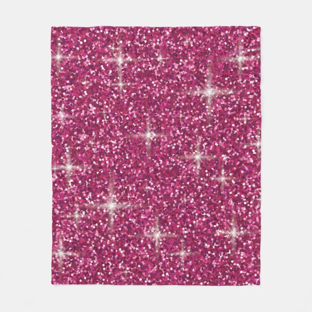 Pink iridescent glitter fleece blanket (Front)