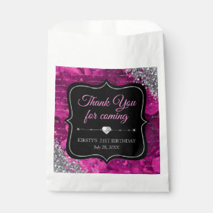 Pink Iridescent Mermaid Letters Birthday Party Favour Bags
