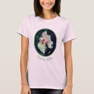 Pink Iris Floral Abstract Art Personalised T-Shirt