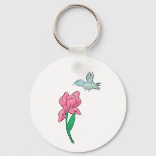 Pink Iris Key Ring