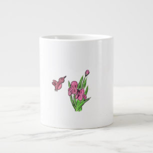 Pink Iris Large Coffee Mug
