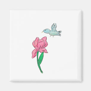 Pink Iris Magnet