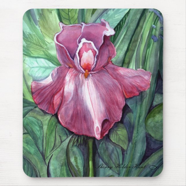 Pink Iris Mousepad (Front)