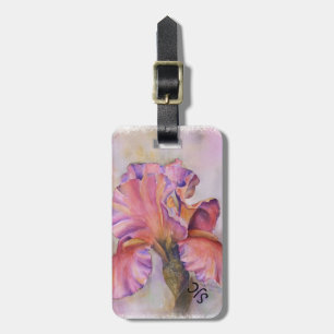 PINK IRIS PERSONALIZED LUGGAGE TAG