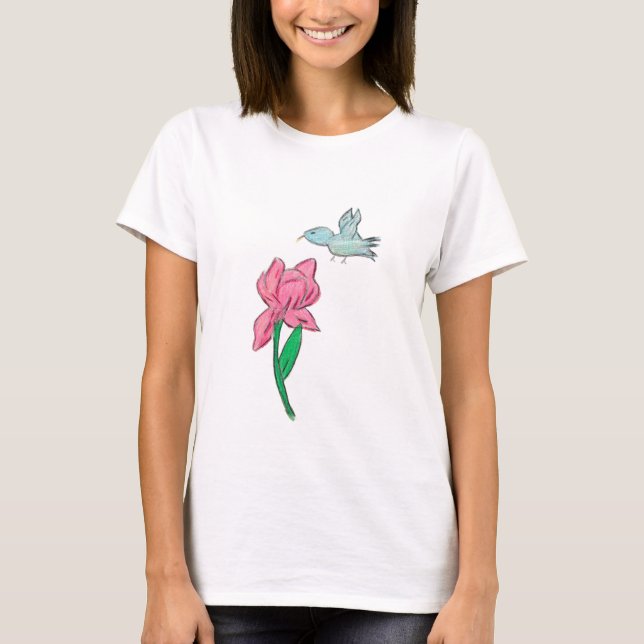 Pink Iris  T-Shirt (Front)