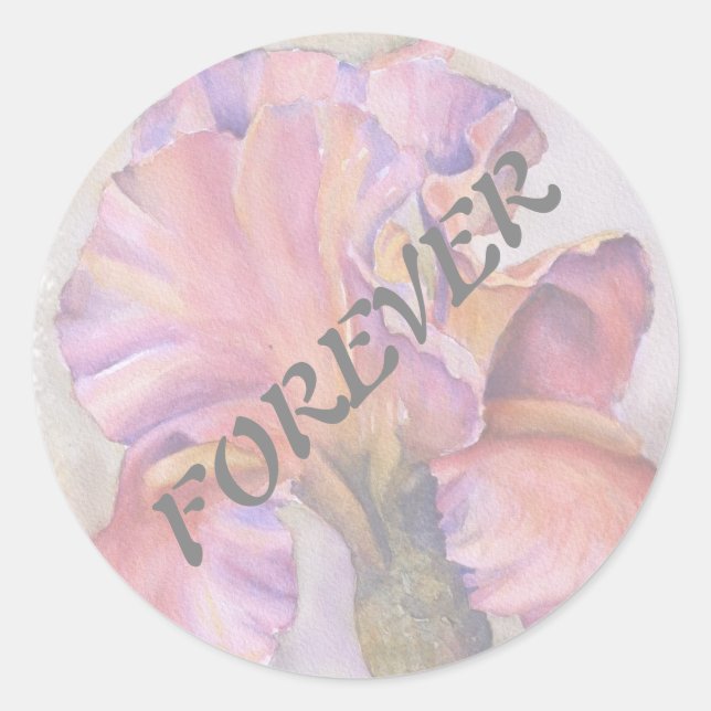 PINK IRIS WEDDING STICKERS (Front)