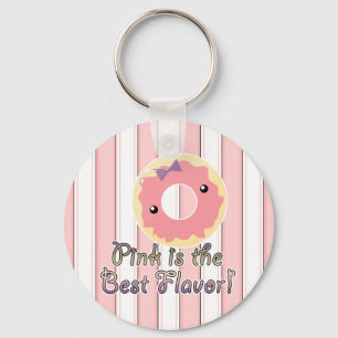 Pink is Best Flavour Pink Frosted Doughnut Key Ring