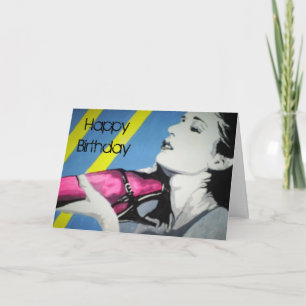 'Pink is for Girls' Birthday Card