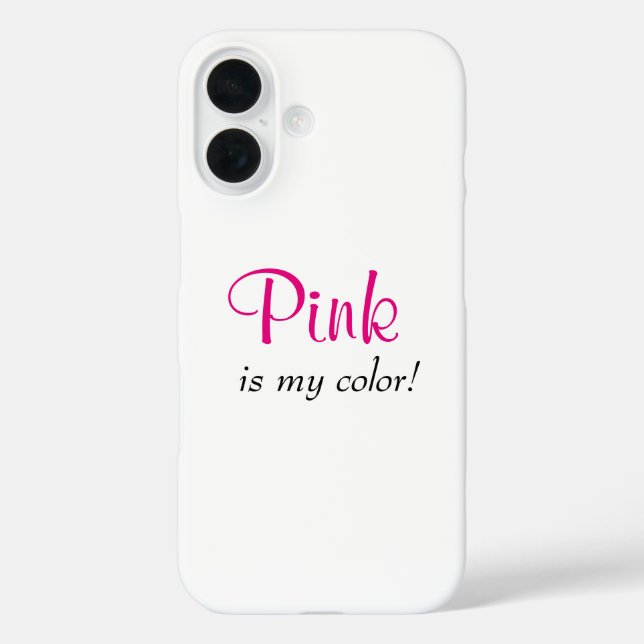Pink Is My Colour Cute Quote Case-Mate iPhone Case (Back)