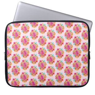 Pink Island Tropical Sea Turtles Floral Laptop Sleeve