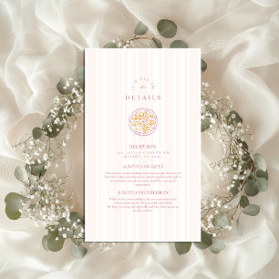 Pink Italian Food Sketch Wedding Enclosure Card