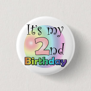 Pink It's my 2nd Birthday 3 Cm Round Badge