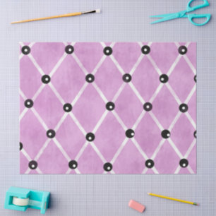 Pink Ivory Lattice Studs Funky Pattern Decoupage Tissue Paper