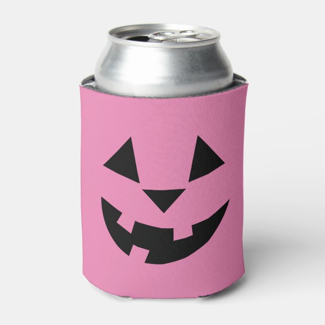 Pink Jack O'Lantern Can Cooler (Can Front)