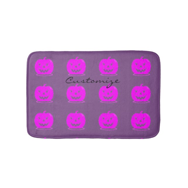 Pink Jack o'lantern Halloween Thunder_Cove Bath Mat (Front)