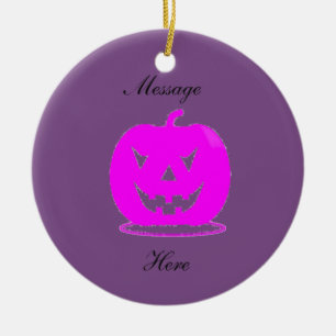 Pink Jack o'lantern Halloween Thunder_Cove Ceramic Tree Decoration