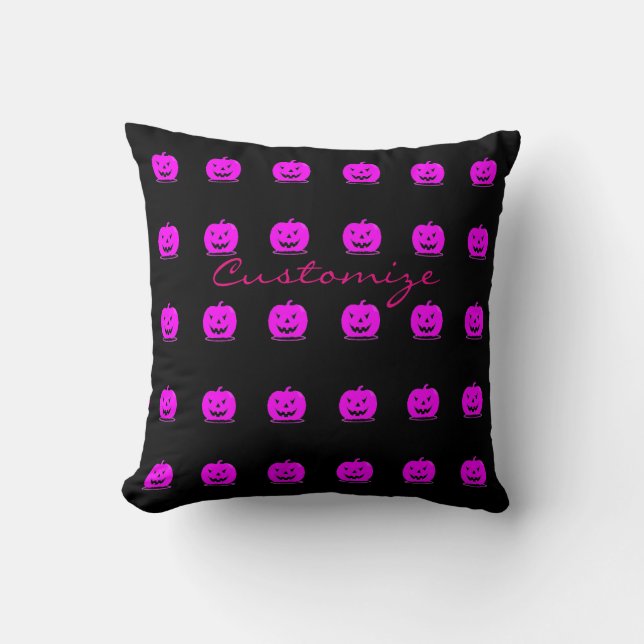 Pink Jack o'lantern Halloween Thunder_Cove Cushion (Front)