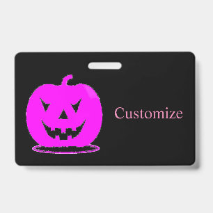 Pink Jack o'lantern Halloween Thunder_Cove ID Badge