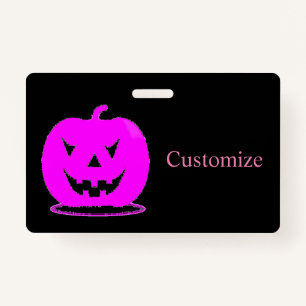 Pink Jack o'lantern Halloween Thunder_Cove ID Badge