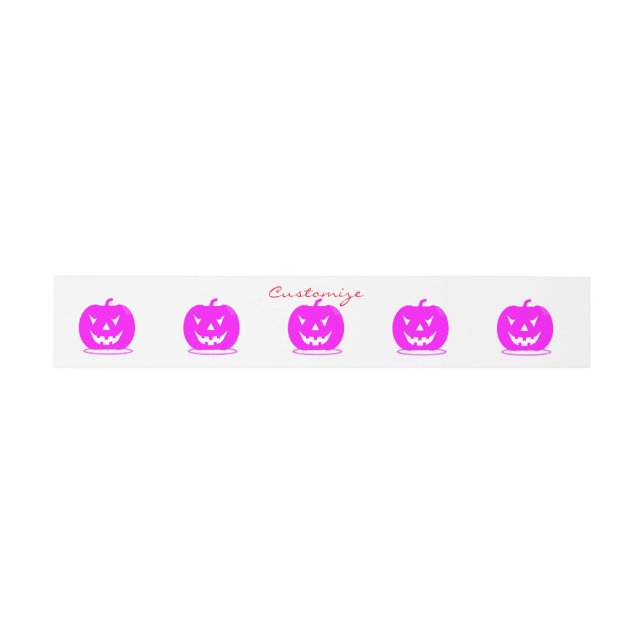 Pink Jack o'lantern Halloween Thunder_Cove Invitation Belly Band (Flat)