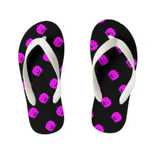 Pink Jack o'lantern Halloween Thunder_Cove Kid's Jandals