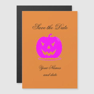 Pink Jack o'lantern Halloween Thunder_Cove Magnetic Invitation