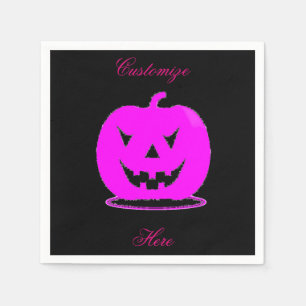 Pink Jack o'lantern Halloween Thunder_Cove Napkin