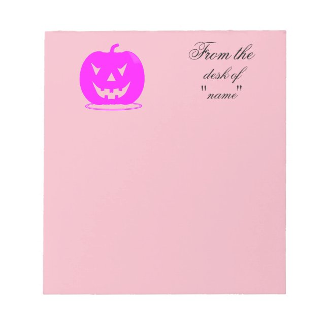Pink Jack o'lantern Halloween Thunder_Cove Notepad (Front)