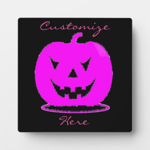 Pink Jack o'lantern Halloween Thunder_Cove Plaque
